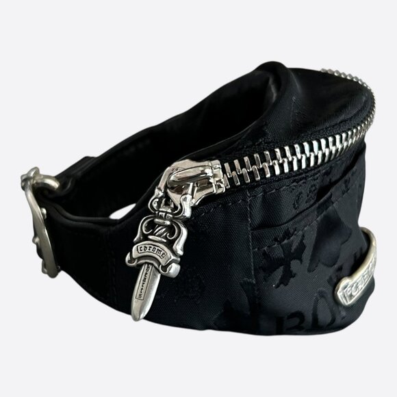 Chrome Hearts Black Stencil Nylon Wrist Bag - Picture 2 of 4